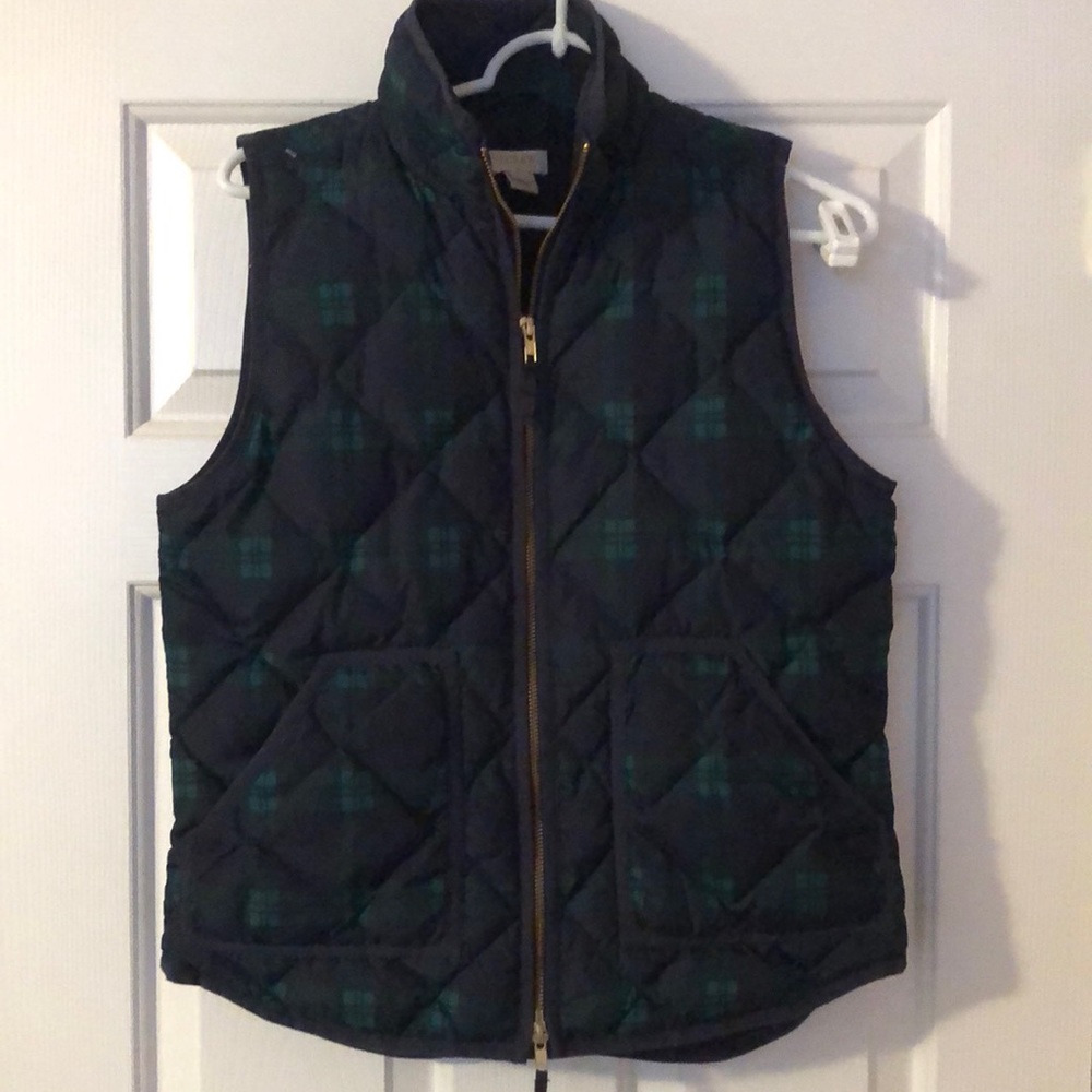 JCrew Plaid Puffer Vest